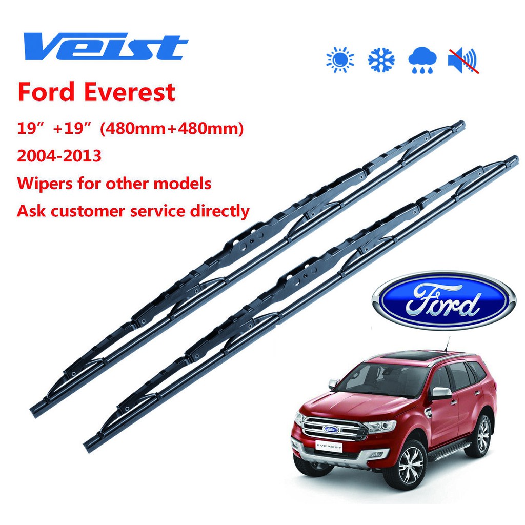 Veist Freight Free ที่ปัดน้ําฝน คุณภาพสูง สําหรับ Ford Everest 19 &amp; 19 (2004-2013)