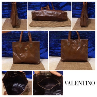 👜: MARIO VALENTINO Brown Tote Bag แท้💯%