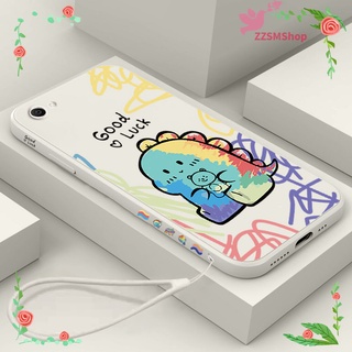 เคส OPPO Reno 2 2F 3 4 5 เคสโทรศัพท์ ซิลิโคน TPU นิ่ม เรียบง่าย น่ารัก ไดโนเสาร์ หมี ขอบตรง เคสป้องกัน