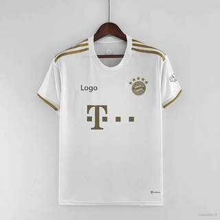 เสื้อกีฬาแขนสั้น ลายทีมชาติฟุตบอล Bayern Munich Away 22-23 ชุดเยือน คุณภาพสูง