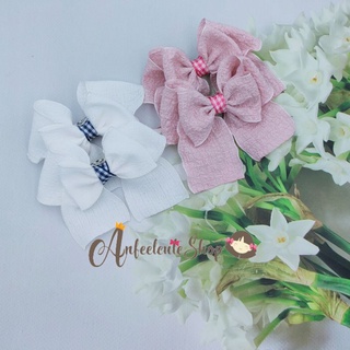 anfeelcuteshop : กิ๊บโบว์ผ้าสไตล์เกาหลี set3 โบว์นักเรียน โบว์แฮนด์เมด โบว์สั่งทำ