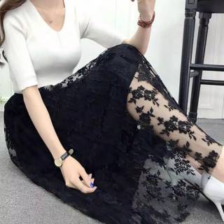 ROK TUTU FULL RENDA PANJNANG WANITA MUTIARA DEWASA TERBARU TERMURAH KULAITAS TERJAMIN