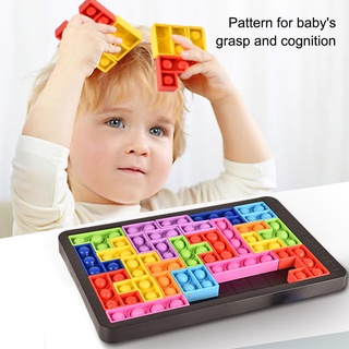 27pcs Tetris Jigsaw Puzzle Toys Push Pop Bubble Sensory Fidget Toys Fidget Squeeze Toy For Kids Adults Educational Toys