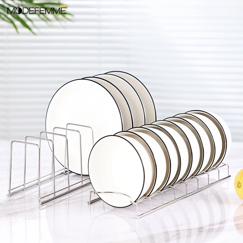 Stainless Steel Dish Drying Rack / Kitchen Countertop Drainer Holder / Multifunctional Organizer Shelf For Plates, Cutting Boards, Bakeware, Pots & Pans