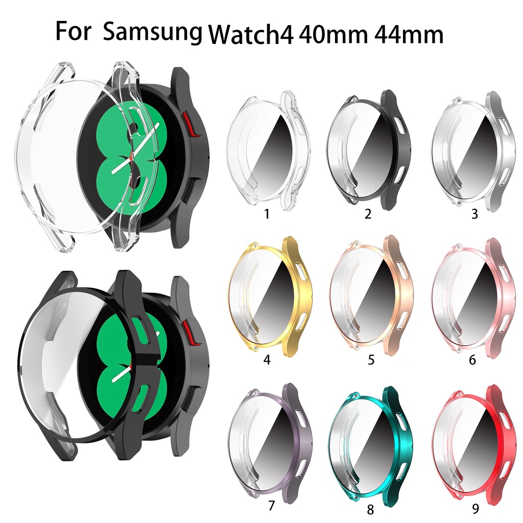 TPU ชุบด้วยไฟฟ้าเคสฝาครอบป้องกันสำหรับ Samsung Galaxy Watch 4 40 มม 44 มม ตัวป้องกันกันชน