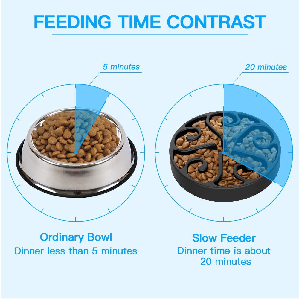 TEAK Removable Cats Bowl Water Bowl Slow Eating Pet Feeder With Holder