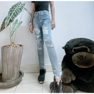📌⚡️กางเกงยีนส์ขายาว👖 กางเกงยีนส์เอวสูง ป้าย Wow 6112 ทรง skinny เนื้อผ้ายีนส์ยืด งานนำเข้าเกาหลี  รูปถ่ายจากสินค้าจริง