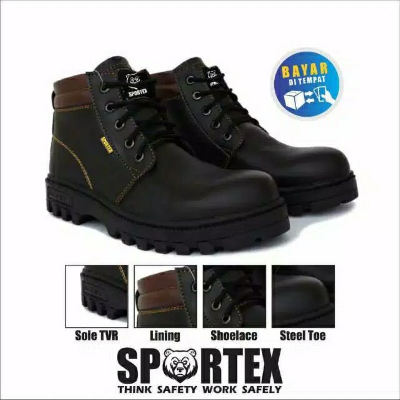 HOT DEALS SAFETY BOOTS TYPE 03 BLACK SAFETY BOOTS BY SPORTEX OFFICIAL BANDUNG