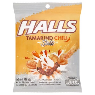 🔥แนะนำ!! ฮอลล์ ลูกอมสอดไส้กลิ่นมะขามสามรส 36 เม็ด Halls Tamarind Chili Salt Flavor Center-Filled Candy 36pcs