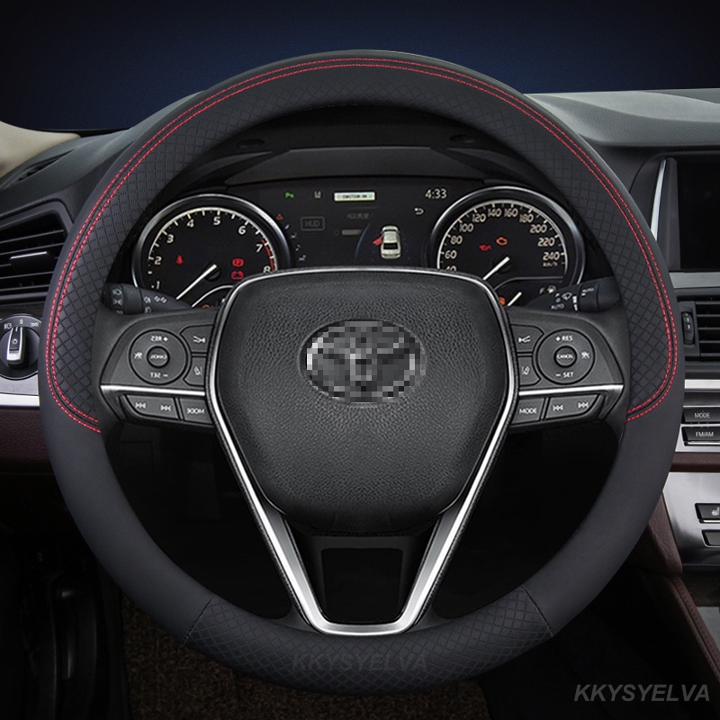 ปลอกหนัง PU หุ้มพวงมาลัยรถยนต์ 38 ซม. อุปกรณ์เสริม สําหรับ Toyota Vios CHR Estima Yaris Innova Camry Corolla Altis Hilux Auto