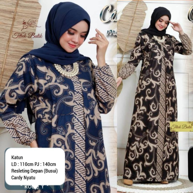 {REALPICT} Gamis CARDY BATIK CINTA MAXI BUSUI ALLSIZE FIT XL / GAMIS BATIK WOMEN GRIYA ARTYS GC-002