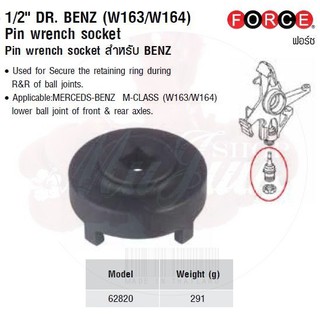 FORCE Pin wrench socket สำหรับ BENZ 1/2" DR. BENZ (W163/W164) Pin wrench socket Model 62820