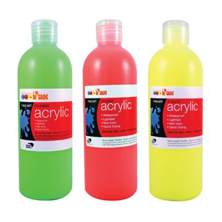 (โค้ดINCSM4Lขั้นต่ำ49ลด20) FAS Fine Art Student Fluorescent Acrylic 500 ml (สีอะคริลิกสะท้อนแสง)