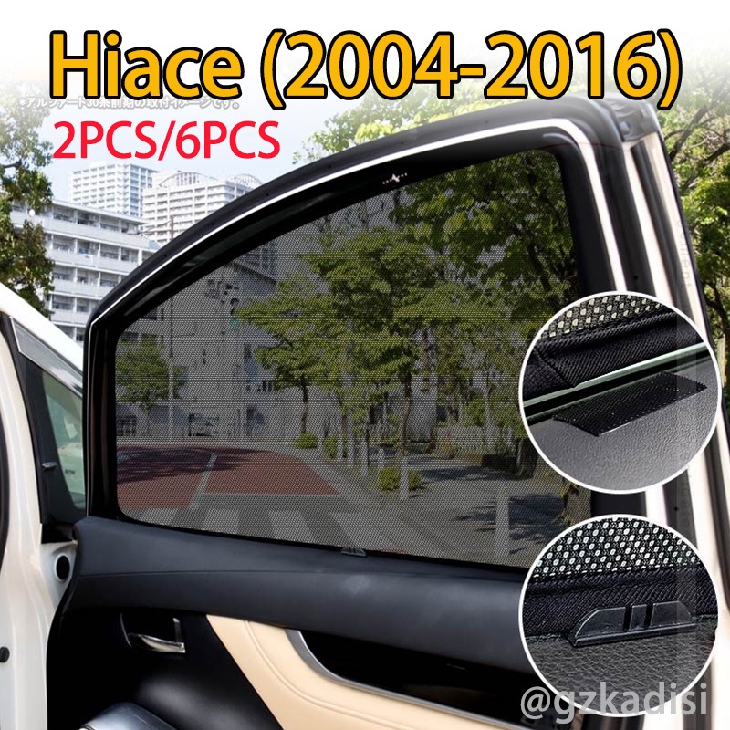 Toyota Hiace Commuter KDH200 ม่านบังแดดแม่เหล็ก ระบายอากาศ (2004-2016) ม่านพร็อพรถยนต์ หน้าต่าง
