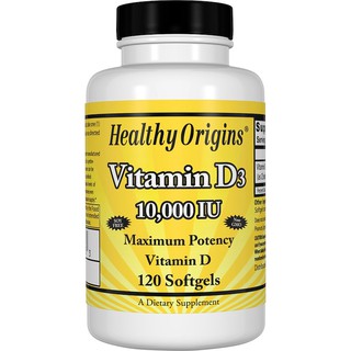 (สินค้าหมดแล้วค่ะ)Healthy Origins, Vitamin D3, 10,000 IU, 120 Softgels