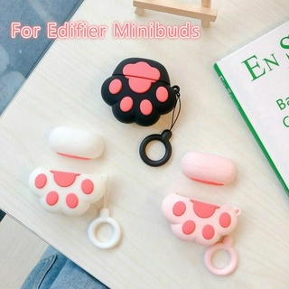 เคสซิลิโคน Minibuds เคส Edifier Xemal X3 หูฟังป้องกันรอยเท้าแมวน่ารักเกาหลีปลอกซิลิโคน