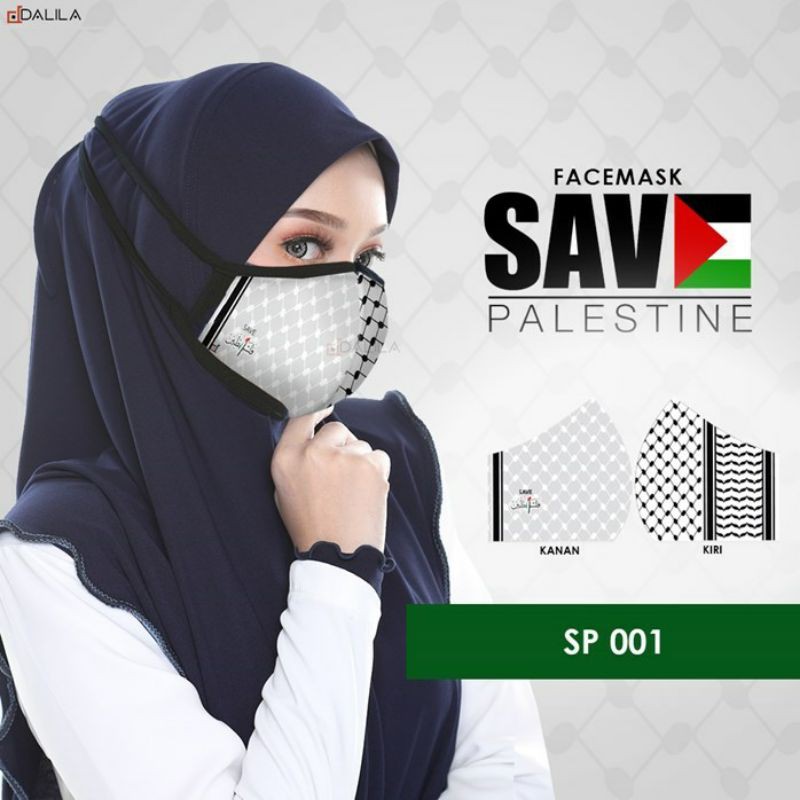 [D] Facemask SAVE PALESTINE ฮิญาบที่เป็นมิตร