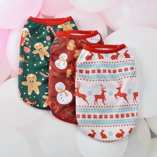 &lt;xiaoluoyi&gt;Christmas dog clothes cartoon pet vest teddy clothes spring and summer clothes small dogs poodle cat clothes