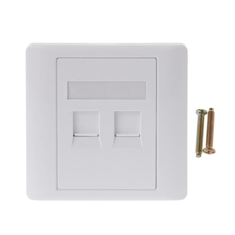 GJ* 2 พอร์ต CAT6 Ethernet Wall Plate Outlet RJ45 LAN พอร์ตคอมพิวเตอร์โทรศัพท์ Wall Mounting Outlet W