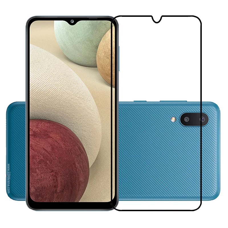 F ฟิล์มกระจกเต็มจอ Samsung A02 ฟิล์มกระจกนิรภัยเต็มจอ ฟิล์มกระจกกันกระแทก Samsung galaxy A02 (ส่งจาก