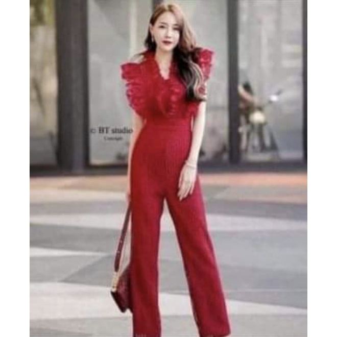 จั้มสูทลูกไม้ทั้งตัว งานป้าย Ontop    ภาพงานจริง