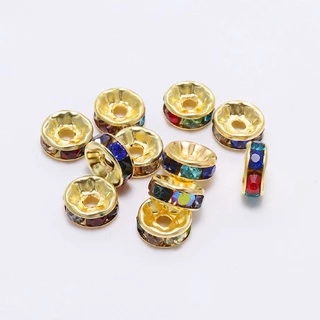 St.kunkka 50 ชิ้น/ ล็อต ข้อเพชร พร้อมส่ง ตัวคั่นลูกปัด ลูกปัดคริสตัล สำหรับทำเครื่องประดับแฮนด์เมด DIY