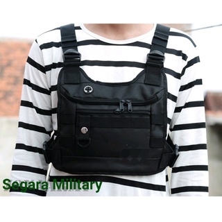 Army TACTICAL BLACK NEISDA CHEST BAG // CHEST BAG RIG SIMPLE MULTI Function BIKER MOTOR