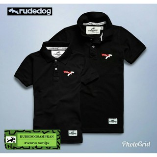 rudedog เสื้อโปโล ชาย หญิง  รุ่น Superdog สีดำ