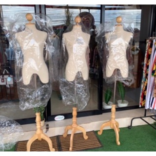 หุ่นโชว์เสื้อผ้า หุ่นโชว์ หัวไม้+ฐาน ผ้าดิบ ครบชุด สินค้าใหม่ พร้อมจัดส่งจากกรุงเทพ รับประกันสินค้า