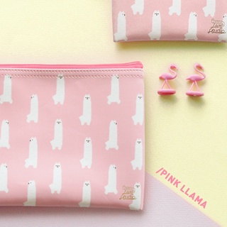 กระเป๋า Pouch In The Zoo สีชมพู Pink Llama