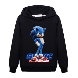 เสื้อแจ็กเก็ตแขนยาว มีฮู้ด ลายภาพยนตร์โซนิค Sonic 2 แบบสวมหัว สําหรับเด็กผู้ชาย และเด็กผู้หญิง