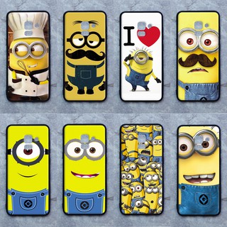 เคส Samsung A8 (2018) / A5 (2018) ใช้เคสเดียวกัน ลายมินเนี่ยนขอบนิ่มหลังแข็ง เคสมือเคสโทรศัพท์ Case เคส Tมหลังแข็ง ไม