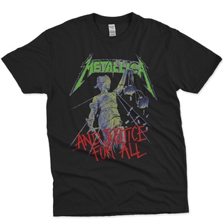 พร้อมส่ง เสื้อยืด ผ้าฝ้าย 100% พิมพ์ลาย Metallica And Justice สไตล์วินเทจ ขนาดใหญ่ พลัสไซซ์ สีดํา ของขวัญวันเกิด สําหรับผู้ชาย XS-XXXL