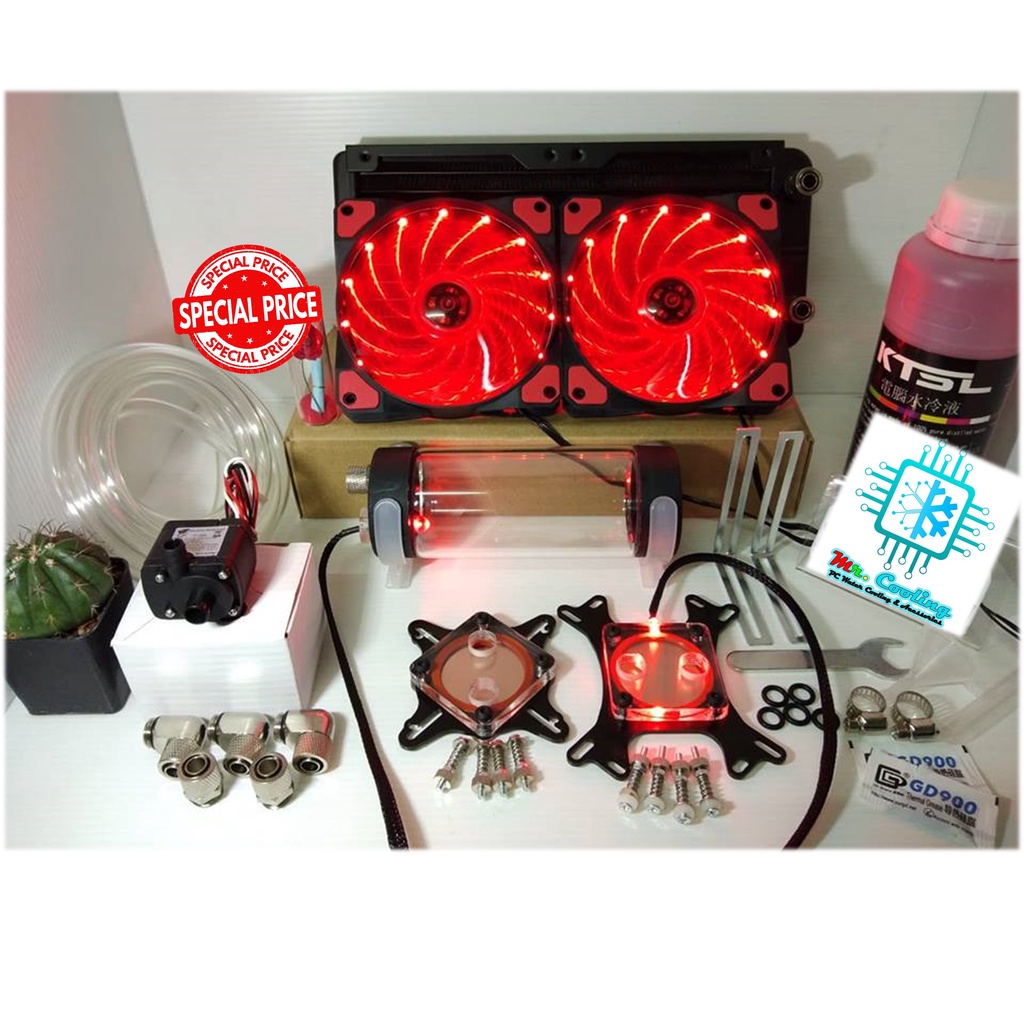 ชุดน้ำระบบเปิดCPU+GPU(การ์ดจอ) หม้อน้ำ2ตอน รุ่นNormal Grade, CPU+GPU Water Cooling Open Loop Set [Re
