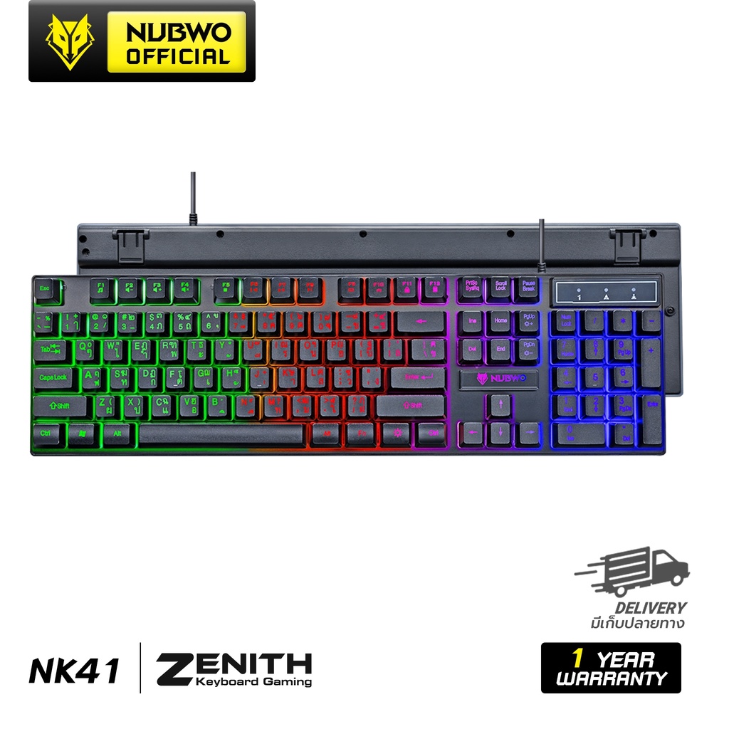 [สินค้ารับประกัน 1 ปี] Nubwo คีย์บอร์ด RUBBER DOME SWITCHES Zenith NK41 Keyboard Gaming