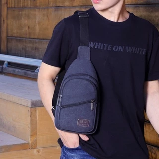 (w159)กระเป๋าคาดอก มี5ช่อง ผ้าหนาใบใหญ่ ผ้าผ้าแคนวาสแท้ vgetbag