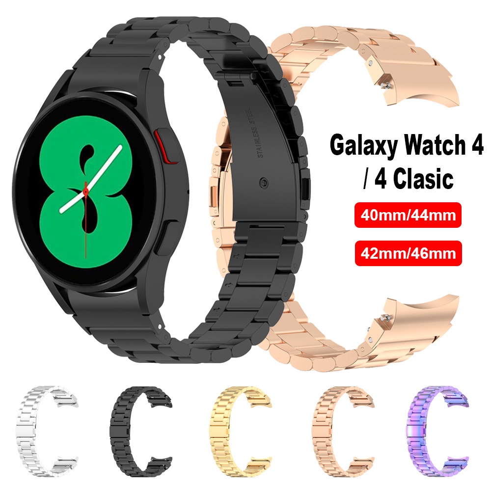 สแตนเลสสตีลสร้อยข้อมือสายโลหะอุปกรณ์เสริมสําหรับ Galaxy Watch 8 7 FE 6 5 Pro 4 44mm 40mm 45mm Classi