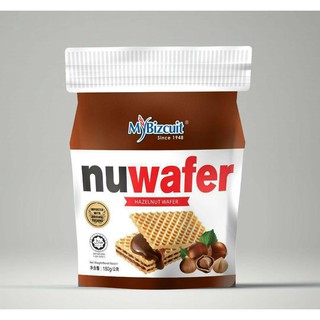 Nuwafer Mybizcuit  เวเฟอร์สอดไส้ช๊อคโกแลตฮาเซลนัท 130กรัม