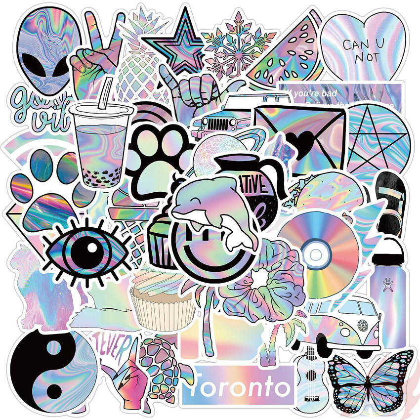 Hologram Art Series 01 Stickers 50Pcs/Set Waterproof DIY Fashion Decals Doodle Stickers