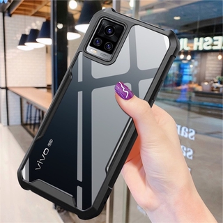 เคส Vivo V20 X50 V17 Pro V19 Y20 Y20i Y20S Y30 Y50 Y19 Y17 Y15 Y12 เคสซิลิโคนกันกระแทกแข็งใสบางฝาครอบป้องกันโทรศัพท์