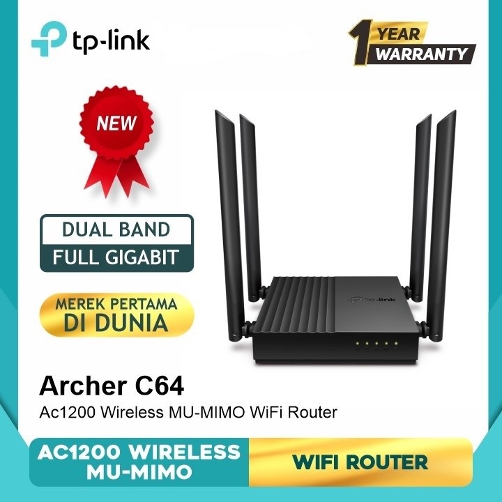 TP-Link Archer C64 เราเตอร์ไร้สาย MU-MIMO WiFi AC1200