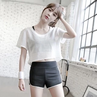 Braclothes#s801 เสื้อคลุมออกกำลังกาย เนื้อผ้าตาข่าย แขนสั้น