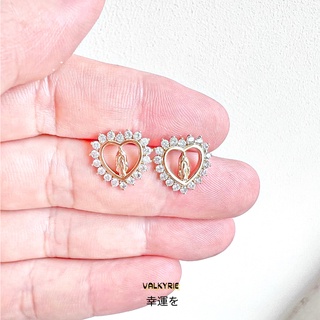 ต่างหูเพชรสวิส CZ แท้ 100% Valkyrie Boutique 💎 ต่างหูหัวใจ ต่างหูล้อมเพชร ต่างหูทอง ใส่ไม่คัน งานไม่ดำ100% ER-0601