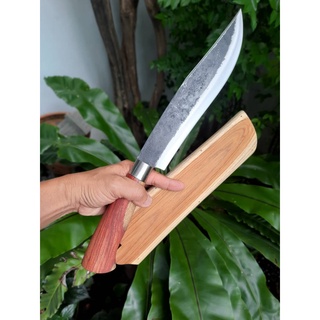 มีดเหน็บโบวี่ (Bowie) มีดแคมป์ มีดเดินป่า มีดเหน็บ อีเหน็บ ใบ ตลป.10.5”  ผิวไฟ ด้ามประดู่ ฝักไม้สัก คอกั่นสแตนเลส