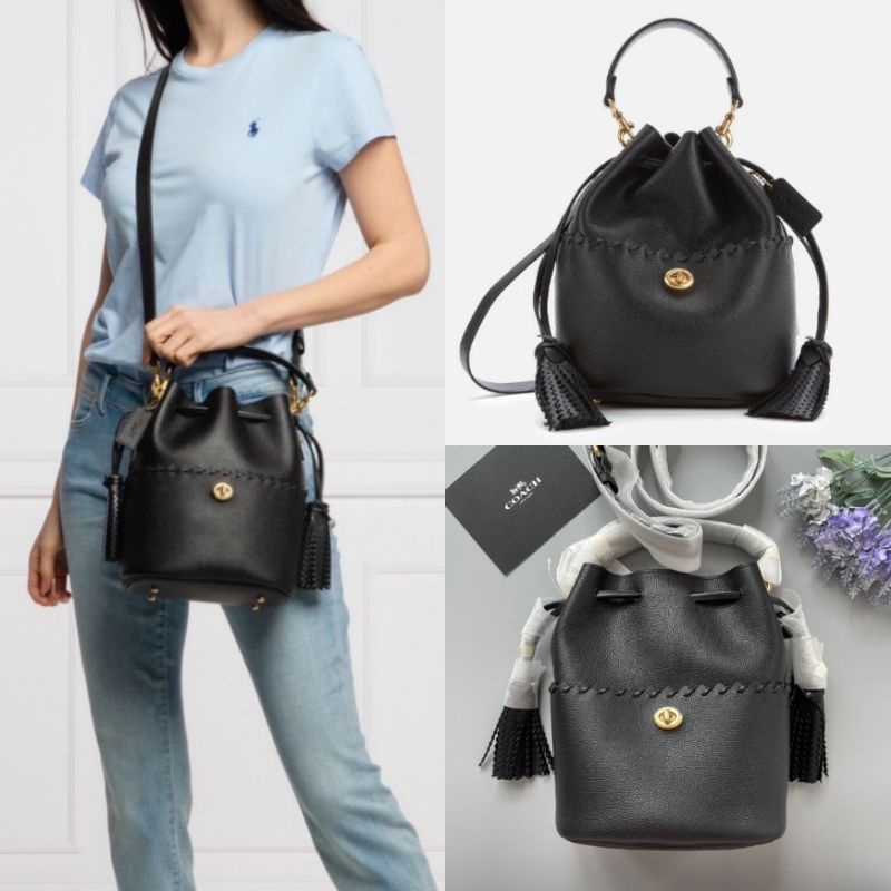 🎀 (สด-ผ่อน) กระเป๋า 8.5 นิ้ว งาน Shop COACH 651 Coach Lora Bucket Bag With Whipstitch Detail