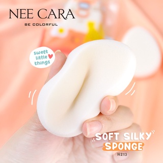 พัฟ NEECARA SOFT SILK SPONGE N213 พัฟฟองน้ำรูปไข่ สุดคิวท์คอลเลคชั่นล่าสุด