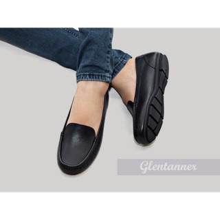 ส่งฟรี รองเท้าโลฟเฟอร์ผู้หญิง หนังแท้ "Glentanner Loafer สีดำ งานพรีเมี่ยม ใส่สบาย