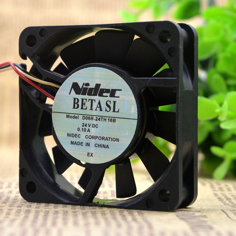 Nidec D06R-24TH 16B 6CM 6015 24V 0.10A พัดลมระบายความร้อนอินเวอร์เตอร์สามสาย