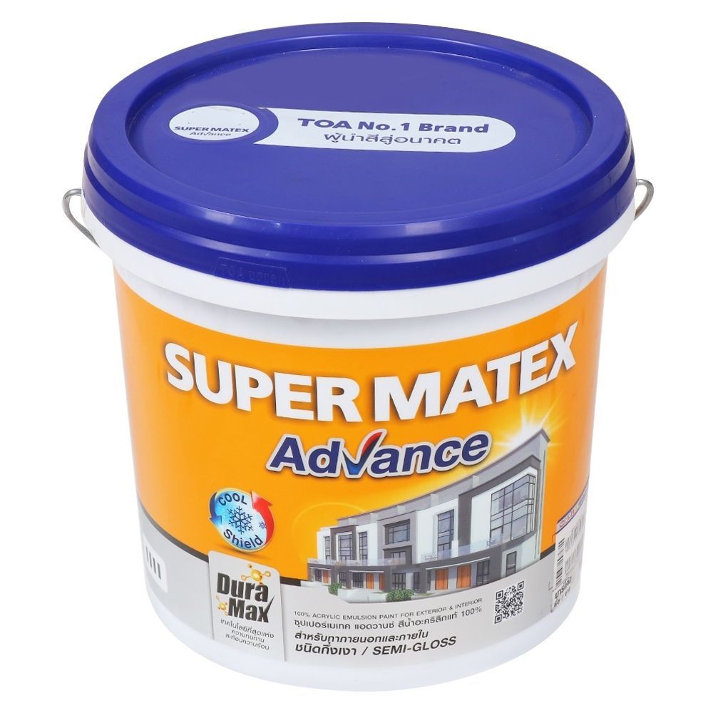 สีน้ำทาภายนอก TOA SUPERMATEX BASE A กึ่งเงา 2.5GL สีน้ำทาภายนอก TOA SUPERMATEX ผลิตด้วยกระบวนการพิเศ