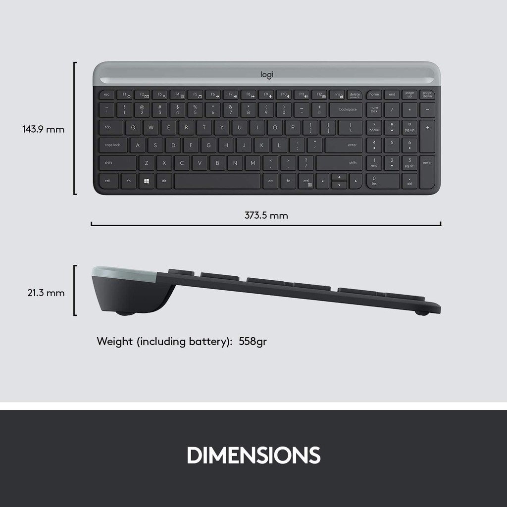 ⚡️คีย์บอร์ดและเมาส์ไร้สาย⚡️ Logitech MK470 Slim Wireless Combo (คีย์ไทย-อังกฤษ) Warranty 1 - y รูปที่ 4